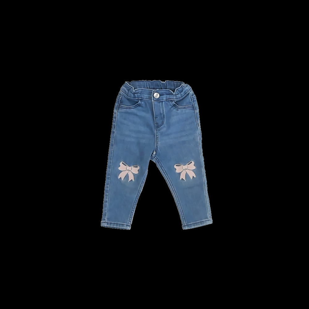 H&M Girls Blue Bows Jeans size: 9 Months